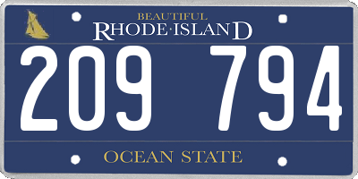 RI license plate 209794