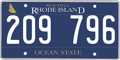 RI license plate 209796