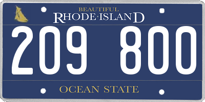 RI license plate 209800