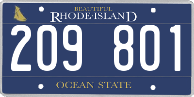 RI license plate 209801