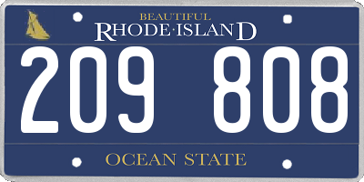 RI license plate 209808