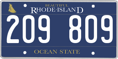 RI license plate 209809