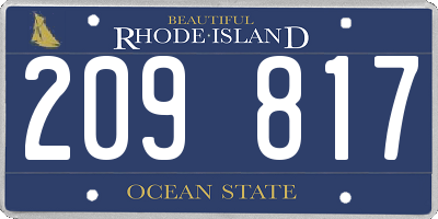 RI license plate 209817