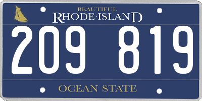 RI license plate 209819