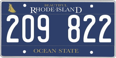 RI license plate 209822