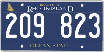 RI license plate 209823