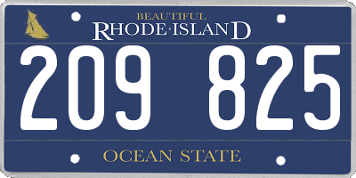 RI license plate 209825