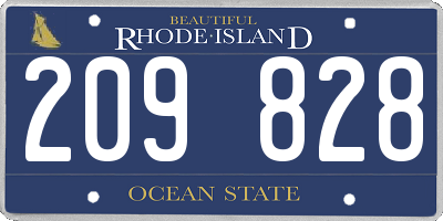 RI license plate 209828