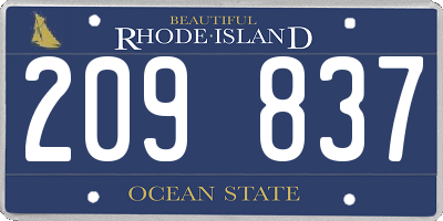 RI license plate 209837