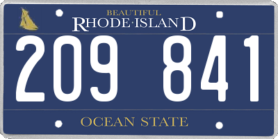 RI license plate 209841