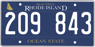 RI license plate 209843