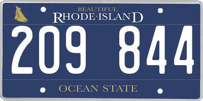RI license plate 209844