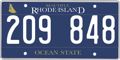 RI license plate 209848