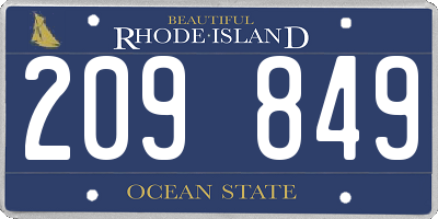 RI license plate 209849