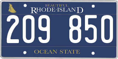 RI license plate 209850