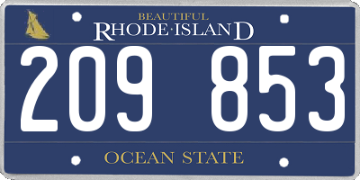 RI license plate 209853