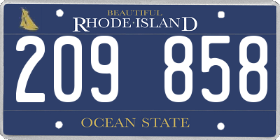 RI license plate 209858