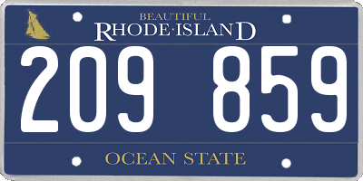 RI license plate 209859