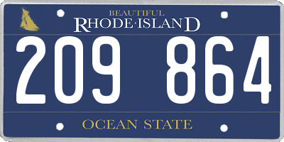 RI license plate 209864