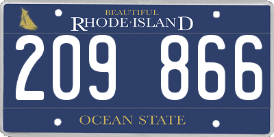 RI license plate 209866