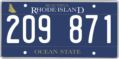 RI license plate 209871