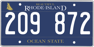 RI license plate 209872