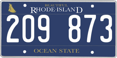 RI license plate 209873
