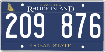 RI license plate 209876