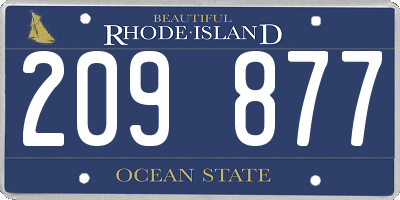 RI license plate 209877