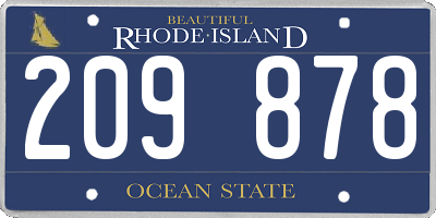 RI license plate 209878
