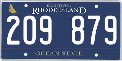 RI license plate 209879