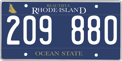 RI license plate 209880