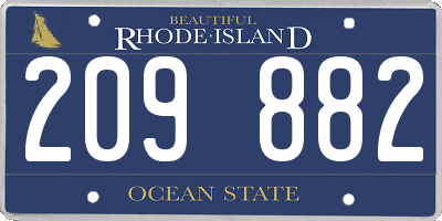 RI license plate 209882
