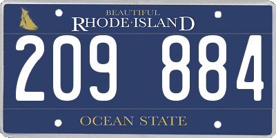 RI license plate 209884