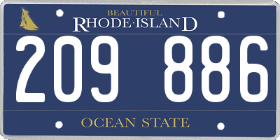 RI license plate 209886