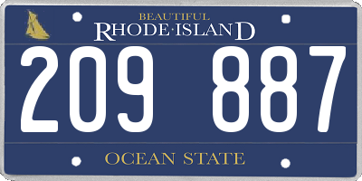 RI license plate 209887