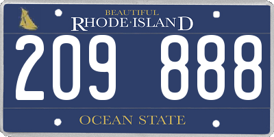 RI license plate 209888