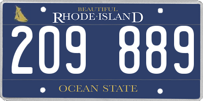 RI license plate 209889