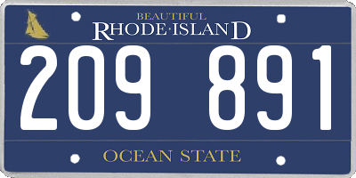 RI license plate 209891