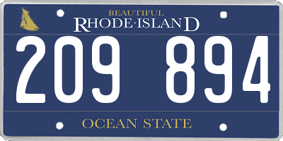RI license plate 209894