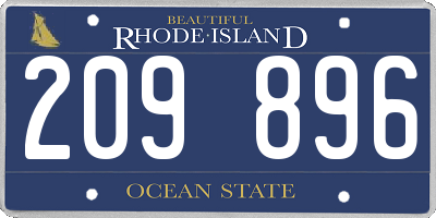 RI license plate 209896