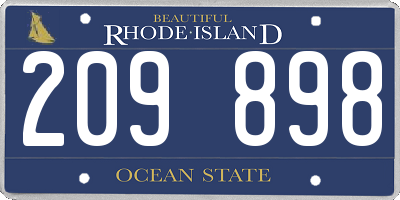 RI license plate 209898