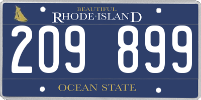 RI license plate 209899