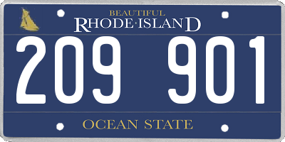RI license plate 209901