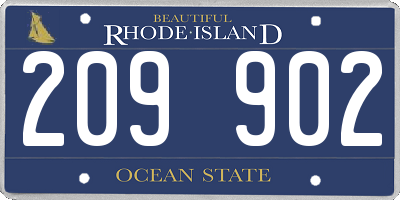 RI license plate 209902