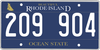 RI license plate 209904