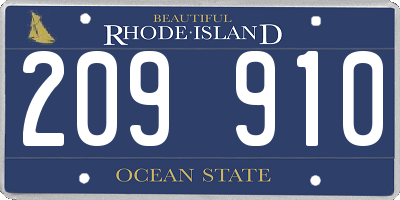 RI license plate 209910