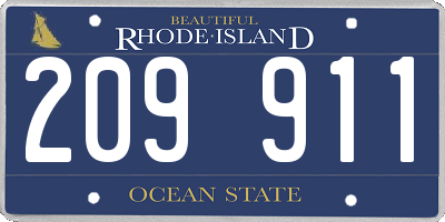 RI license plate 209911