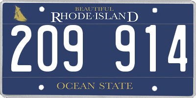 RI license plate 209914