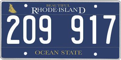 RI license plate 209917